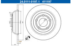 Brzdový kotúč ATE 24.0111-0197.1