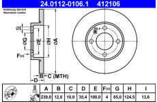 Brzdový kotouč ATE 24.0112-0106.1