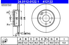 Brzdový kotouč ATE 24.0112-0122.1