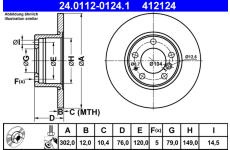 Brzdový kotouč ATE 24.0112-0124.1
