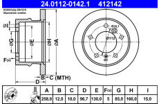 Brzdový kotouč ATE ATE 24.0112-0142.1