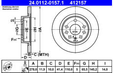 Brzdový kotouč ATE ATE 24.0112-0157.1
