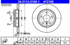 Brzdový kotouč ATE ATE 24.0112-0166.1