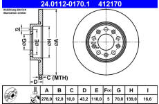 Brzdový kotouč ATE 24.0112-0170.1
