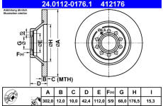 Brzdový kotúč ATE 24.0112-0176.1