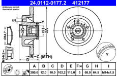 Brzdový kotouč ATE ATE 24.0112-0177.2