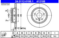 Brzdový kotouč ATE 24.0112-0188.1