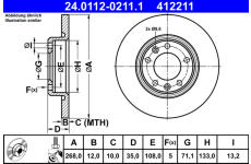 Brzdový kotouč ATE ATE 24.0112-0211.1