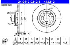 Brzdový kotouč ATE 24.0112-0212.1
