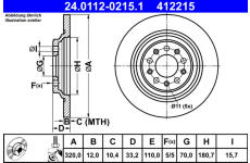 Brzdový kotúč ATE 24.0112-0215.1