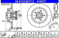 Brzdový kotouč ATE ATE 24.0112-0217.2
