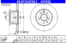 Brzdový kotouč ATE 24.0113-0132.1