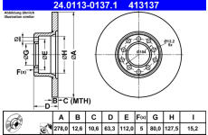 Brzdový kotouč ATE 24.0113-0137.1