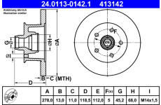 Brzdový kotouč ATE 24.0113-0142.1
