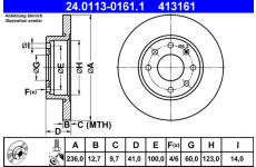 Brzdový kotouč ATE 24.0113-0161.1