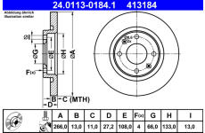 Brzdový kotouč ATE 24.0113-0184.1