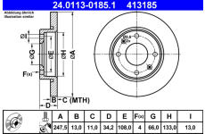 Brzdový kotouč ATE 24.0113-0185.1