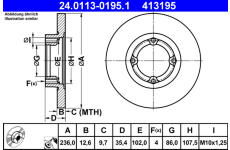 Brzdový kotouč ATE 24.0113-0195.1