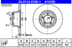 Brzdový kotouč ATE 24.0114-0100.1