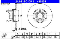 Brzdový kotouč ATE 24.0115-0105.1