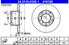 Brzdový kotouč ATE 24.0116-0100.1