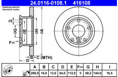 Brzdový kotouč ATE 24.0116-0108.1