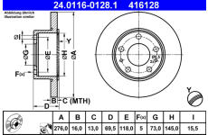 Brzdový kotouč ATE ATE 24.0116-0128.1