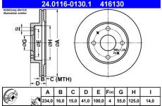 Brzdový kotouč ATE 24.0116-0130.1
