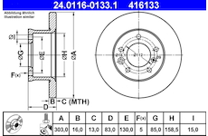 Brzdový kotouč ATE 24.0116-0133.1