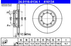 Brzdový kotouč ATE 24.0116-0134.1