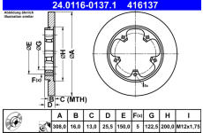 Brzdový kotouč ATE 24.0116-0137.1