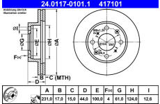 Brzdový kotouč ATE 24.0117-0101.1