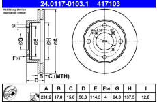 Brzdový kotouč ATE 24.0117-0103.1