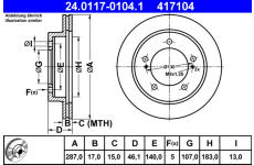 Brzdový kotouč ATE 24.0117-0104.1