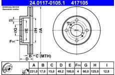 Brzdový kotouč ATE 24.0117-0105.1