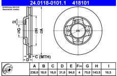 Brzdový kotouč ATE 24.0118-0101.1