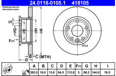 Brzdový kotouč ATE 24.0118-0105.1