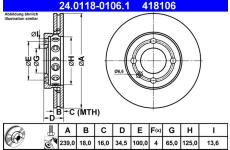 Brzdový kotouč ATE 24.0118-0106.1