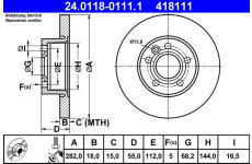 Brzdový kotouč ATE 24.0118-0111.1