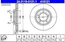 Brzdový kotouč ATE 24.0118-0121.1