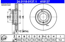 Brzdový kotouč ATE 24.0118-0137.1