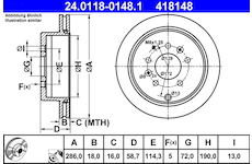 Brzdový kotouč ATE 24.0118-0148.1