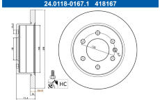 Brzdový kotúč ATE 24.0118-0167.1