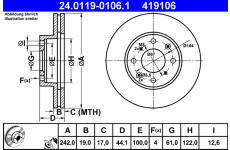 Brzdový kotouč ATE 24.0119-0106.1