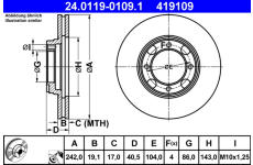 Brzdový kotouč ATE 24.0119-0109.1