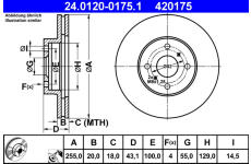 Brzdový kotouč ATE ATE 24.0120-0175.1