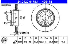 Brzdový kotúč ATE 24.0120-0178.1