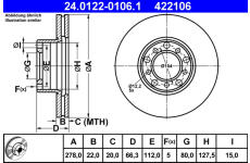 Brzdový kotouč ATE 24.0122-0106.1