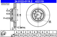 Brzdový kotouč ATE 24.0122-0119.2