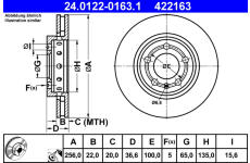 Brzdový kotouč ATE 24.0122-0163.1